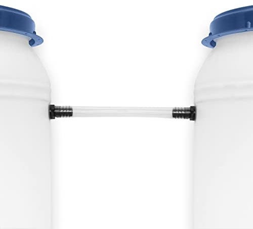 Villkin Regentonnen Verbinder mit 3/4 Zoll (19mm) Gewinde ideal für 22mm Bohrloch inkl. 25cm Schlauch mit 20mm Durchmesser