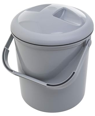 Rotho Babydesign Bella Bambina Windeleimer 11L mit Deckel, grau aus Kunststoff