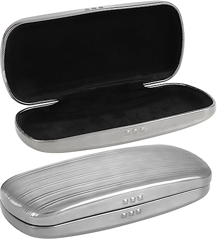 Hifot Brillenetui Hardcase, Aluminium Brillen Etui Hart, Metall Sonnenbrillen Etui, Brillenetui Hartschale für Damen Herren Kinder