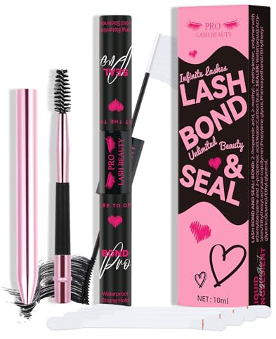 PRO Wimpernkleber und Sealer DIY Wimpernverlängerung Wimpernkleber bond and seal Mascarastab Nachsorge Versiegelung super starker Halt 48 Stunden wasserdicht（schwarze Bindung+ klare Versiegelung)