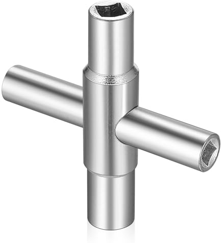 Vierkantschlüssel, 4 Kant Schlüssel 6.5mm/7mm/8mm/9mm, 4 Wege Multifunktionsschlüssel, Heizung Entlüftungsschlüssel, Schaltschrankschlüssel für Elektrische Wasser Gas Meter Box Universalschlüssel