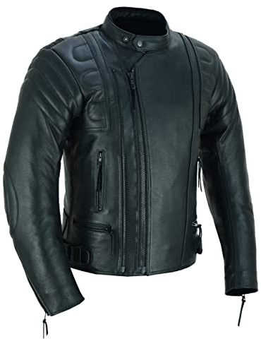 Motorradjacke aus Leder, CE-Protektoren für Herren, MBJ-08A