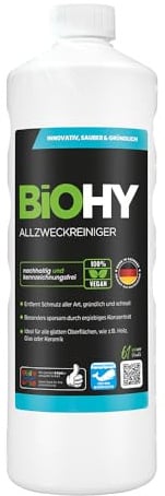 BiOHY Allzweckreiniger (1L) | Bodenreiniger Konzentrat für Parkett, Fliesen & Hartböden | Reiniger für Wischroboter, Saugwischer & Saugroboter | Schaumarmes, ergiebiges Reinigungsmittel