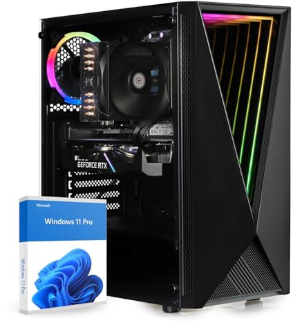 dcl24 Zocker PC, Intel Core i7-14700F, NVIDIA GeForce RTX 5060 8GB, 16GB DDR4 RAM, 1TB NVMe SSD, WLAN, Windows 11 Pro, Gaming Desktop Computer