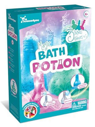 Science4you Badetränke für Kinder +6 – Zaubertränke-Bausatz, Badebomben, Lernspielzeug Experimenkastenset 3 Bad Experimente, Stängelspielzeug, Kosmetik Geschenk Ideal für Mädchen Alter 6 7 8+