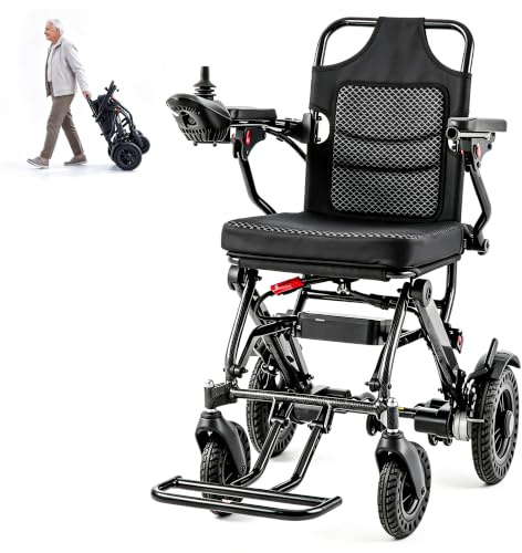 Elektrorollstuhl Faltbar Leicht, Elektrischer Rollstuhl, Tragbarer Elektro-Rollstuhl Mit 15km Reichweite, 120kg Tragkraft, Senioren Erwachsene Behinderte, Indoor Outdoor MobilitäTshilfe