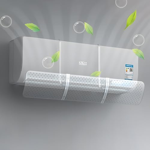 Klimaanlage Windabweiser, Windabweiser für kalte Klimaanlage, Verstellbare Universal Einziehbare Klimaanlage Windschutz (Transparent)