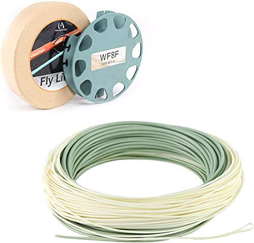 Maximumcatch schwimmende spezielle Fliegenfischen Schnur, Süßwasser und Salzwasser Fliegenschnur 100ft WF6F-WF10F (WF8F, Real Outbound Short Salzwasser Schnur)