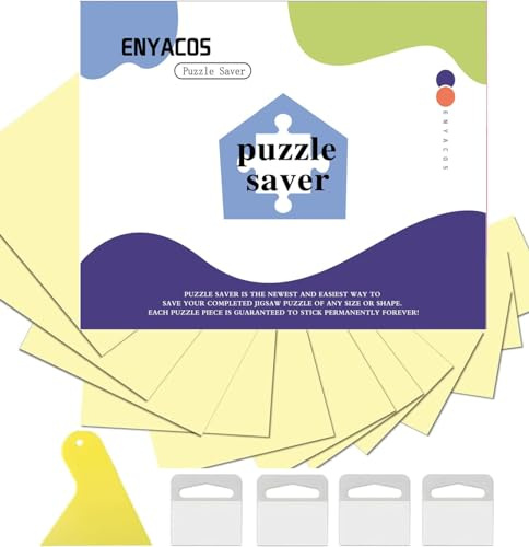 ENYACOS 16 Blatt Puzzle Saver Peel & Stick Klebepapier für große Puzzles, Konservieren 2 x 1000 Teile Puzzles - Puzzle Klebeblätter