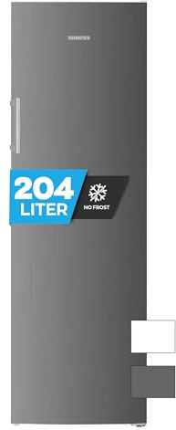 Heinrich´s Gefrierschrank 204L Temperatur: -14°C~-22°C, Volumen, Freezer, No-Frost Schutz, 4x Gefrierschubladen, 2x Schubfächer, LED-Display, wechselbarer Türanschlag, Alarmfunktion (inox)