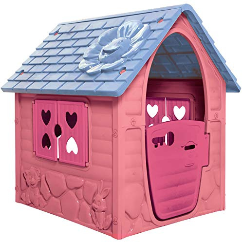 Dohany Kinder Spielhaus Pink – Leichtes Prinzessinnen Kinderspielhaus für Indoor & geschützten Outdoor Bereich, Spielhütte für Mädchen ab 2 Jahren, werkzeugloser Aufbau, 90x98x106cm, Rosa