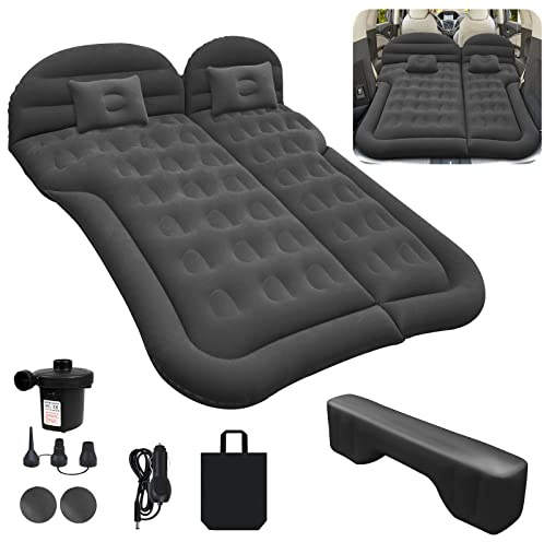 Acelectronic Auto Luftmatratze SUV Aufblasbare Matratze mit Pumpe MPV Air Bett Camping Auto Kissen Dickere Rücksitz Luftmatratze mit Zwei Kissen Für Camping Reisen Hinterhof Strand