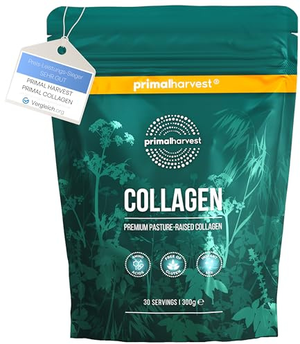 Primal Harvest Collagen Pulver Hochwertiges hydrolysiertes Kollagenpulver Typ I & III – 300 g – Geschmacksneutral – Kollagenpeptide