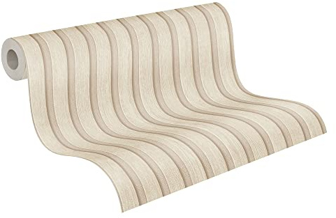 A.S. Création PintWalls Vliestapete mit Wandpaneel-Motiv 0,53 x 10,05 m – Beige, Braun – Tapete in Holzoptik - 391096