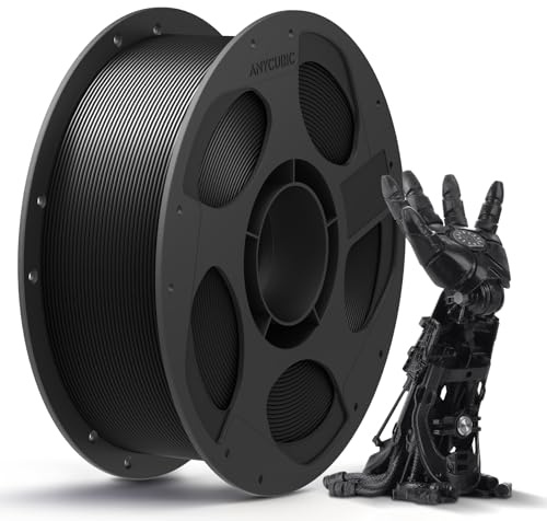 ANYCUBIC PLA Filament 1.75mm Schwarz, Wiederverwendbare Spule PLA, 1KG 3D Drucker Filament, Vakuumverpackung, Intelligente Identifikation