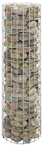 ZHOUMIN Gabionen-Hochbeet, Kräuterspirale, Hochbeet Im Garten, Pflanzkübel, Pflanzsteine, Rund Verzinkter Stahl Ø30x100 cm