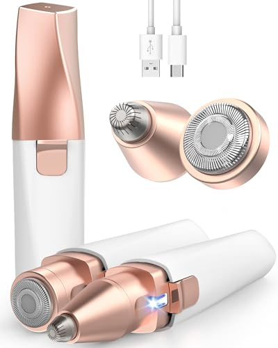 Augenbrauenrasierer & Gesichtshaarentferner für frauen: iFanzeTech Rasierer Damen, 2-in-1 Augenbrauen Trimmer und Gesichtsrasierer, Gesicht-Epilierer Damen für Augenbrauen Oberlippe Kinn Wangen