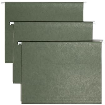 Smead Hängeregistratur-Ordner, 1/5-Schnitt, verstellbare Registerkarte, Briefgröße, Standard-Grün, Hängemappen für Aktenschränke, Aktenordner, 25 Stück pro Box (64055)