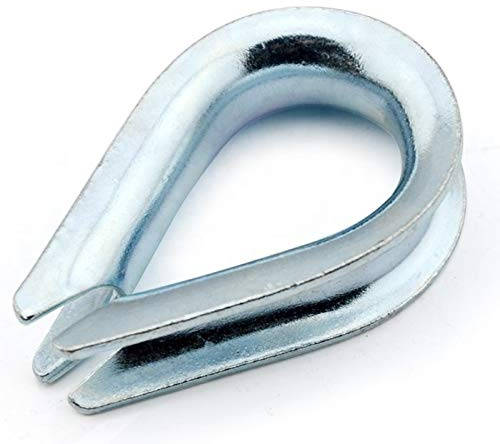 Constrabo | 20x Kausche 4mm DIN 6899 B| Drahtseilkauschen Stahl verzinkt |Drahtseil-Kausche Stahlseil, Drahtkauschen, Seilkausche, Kauschen Seil-Öse für Draht, Stahlseil, Edelstahlseil, Forstseil