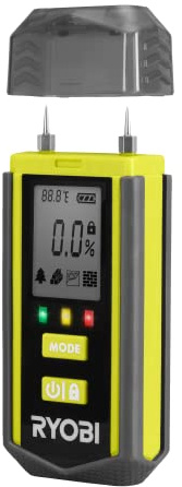 RYOBI Feuchtigkeitsmessgerät RBPINMM1, Messtiefe 30 mm, Genauigkeit von,oder- 2°,zur Prüfung des Feuchtigkeitsgrades bestimmter Oberflächen und Materialien