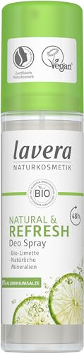lavera Deo Spray NATURAL & REFRESH - unisex Deo mit Bio-Limette & natürlichen Mineralien - 48h zuverlässiger Schutz - ohne Aluminium- frisches Hautgefühl - vegan - Naturkosmetik - Bio (1 x 75 ml)