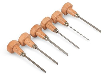 PRAZTECH ® Neue 6-teilige Stichel mit Holzgriffen | Gravierwerkzeug-Uhrenset | Juwelier-Handwerkzeugwerkstatt | DIY