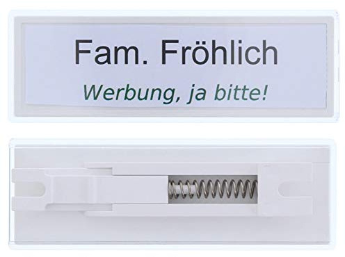 BRILD Briefkastenschild Namensschild Briefkastennamensschild universal in weiß