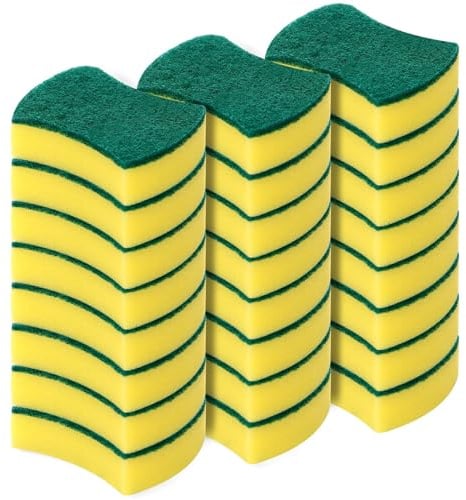 Putzschwamm Spülschwamm Küchenschwamm Zweiseitig Reinigungsschwamm Fleckenentferner Scheuerschwamm, 24 Stück, Größe: 11 x 7 x 3cm