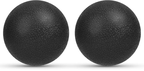 URAQT Massagebälle Faszienball, 2 Stück Faszienrolle set, Triggerpunktball für Yoga myofasziale Entspannung, Massagebälle für Rücken Beine Füße Hände, 5.8cm (Schwarz)