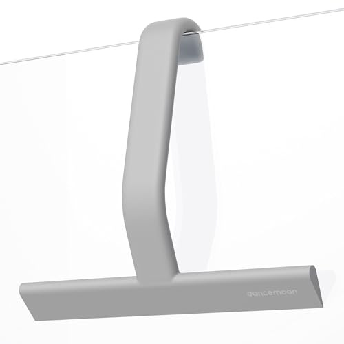 dancemoon JustHang Duschabzieher, einteiliger Softtouch-Silikon-Abzieher Dusche mit integriertem Haken, streifenfreies Abziehen ohne Quietschen, für Duschwand und Fenster, 25 cm, Grau