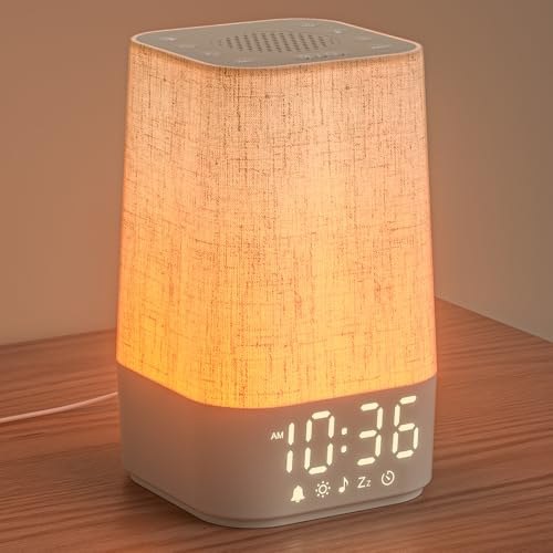 LIORQUE Tageslichtwecker Lichtwecker Wecker mit Licht Sonnenaufgang | Wake Up Light Dimmbares Nachtlicht mit 20 Naturgeräuschen und 10 Weißrausch Lichtwecker Einschlafshilfe
