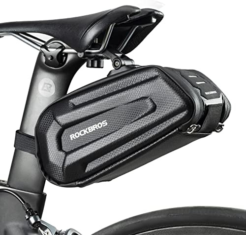 ROCKBROS Fahrradsatteltasche Fahrradtasche Wasserabweisend 3D Hard Shell | Fahrradsitz Tasche mit Schnellverschluss für MTB Rennrad 1,8, L