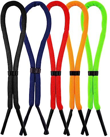 5 Stück 34cm Brillenband Schwimmfähig,Brillen Band Sonnen Brillenhalter Anti-Verlust Brillenbänder für Wassersport Bootfahren Kajakfahren Surfen Herren Damen