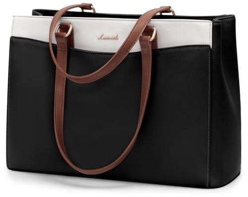 LOVEVOOK Laptoptasche Handtasche Damen 15,6 Zoll, Leicht Aktentasche Arbeitstasche Groß, Elegant Laptop Bag Business Shopper Tasche Lehrertasche Schultertasche Women für Uni Schule Büro