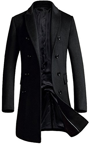 Vogstyle Herren Warme Wolle Coat Wintermantel Jacke Herrenmantel