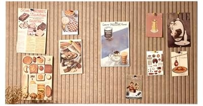 Rokeblau 60 x 40cm Benutzerdefinierte große Korktafel nach Größe und Farbe, 0,9cm dick, faltbare Fototafel mit selbstklebendem Klebeband, Sichttafel für Wände in der Schule, zu Hause - Dunkel Kamel