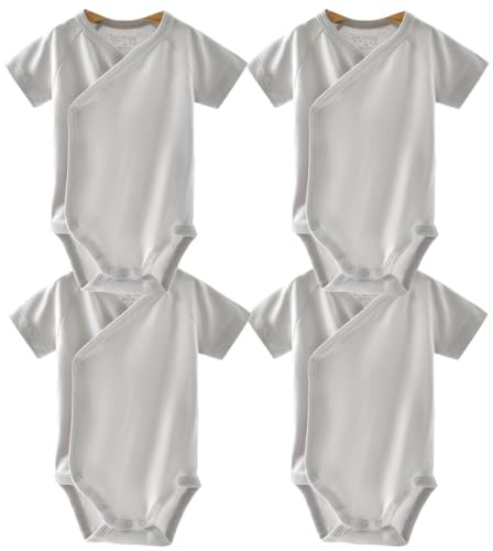 Blueleyu Unisex-Baby Kurzarm Onsies Baumwolle Baby Body Pack Cardigan Onsies Säuglinge