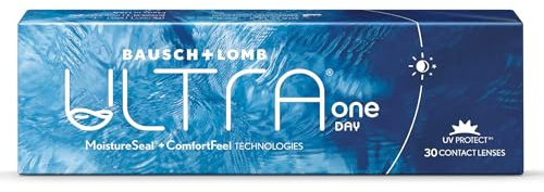 Bausch + Lomb ULTRA ONE DAY, sphärische Tageslinsen, Premium Kontaktlinsen weich, 30 Stück, / BC 8.6 mm/DIA 14.2 / -1,00 Dioptrien