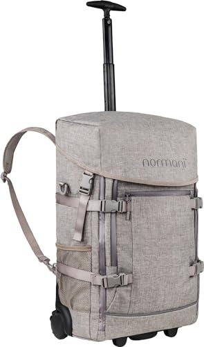 normani Backpacker Reisetaschen-Rucksack Reiserucksack mit Trolleyfunktion mit Frontloader und Handgepäck-maßen 50x37x20 cm - Cabin Bag 37 L Volumen auf 3 Fächer Farbe Beige Größe 50 x 37 x 20 cm