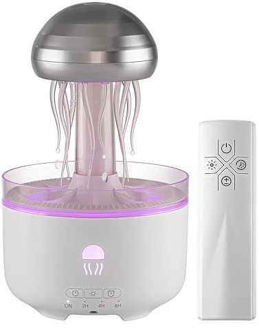 Aroma Diffuser für Ätherische Öle, 320ML Quallen Duftöldiffusoren Aromatherapie Luftbefeuchter mit Timer/Auto-Off, Farbwechsel LED & Fernbedienung für Schlafzimmer, Büro, Yoga