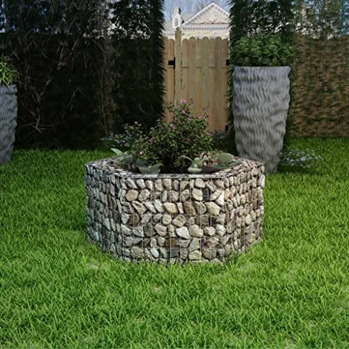 INLIFE Sechseckiges Gabionen-Hochbeet 100×90×50 cm