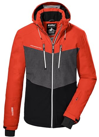 killtec Herren Skijacke/Funktionsjacke mit abzippbarer Kapuze und Schneefang KSW 45 MN SKI JCKT, dunkelorange, M, 38699-000
