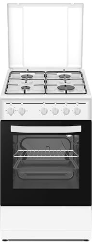 PKM GH4-50 EO AQ, Stand-Gasherd/9050 Watt/50 cm/3 Backofenfunktionen/Ober- und Unterhitze/Energieeffizienzklasse A/Inklusive Grillrost & Fettpfanne