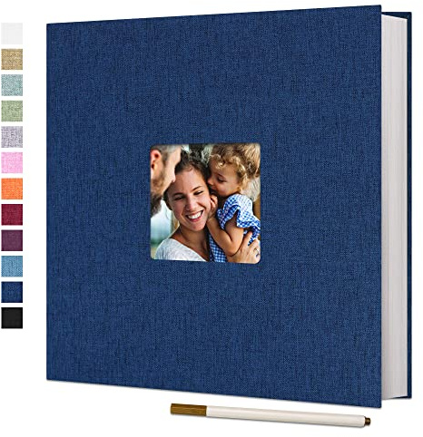 Vienrose Selbstklebende 10x15 Fotoalbum Einkleben und zum Selbstgestalten Groß leinen Photoalbum mit 40 Weißen Seiten, Hochzeit Jahrestag Reise Geburtstag Geschenke mit Einem Kugelschreiber, 28x27cm
