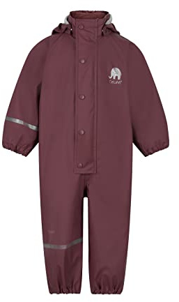 CELAVI Unisex Kinder einteiliger PU Regenanzug|Wind- und wasserdichter Regenoverall