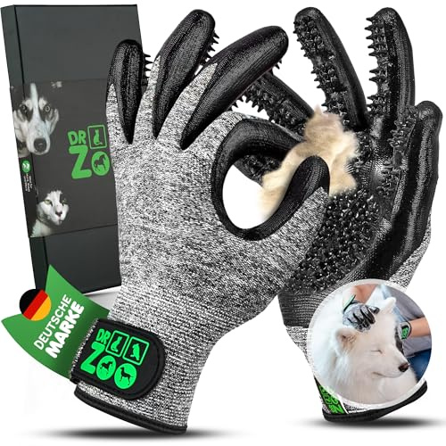DR Zoo Fellpflegehandschuh für Hund, Katze oder Pferd - (1 Paar, Gr. L) - Handschuh zur Fellpflege aller Hundehaare und Katzenhaare - Waschhandschuh für jedes Tierhaar - Hunde Handschuhe als Bürste