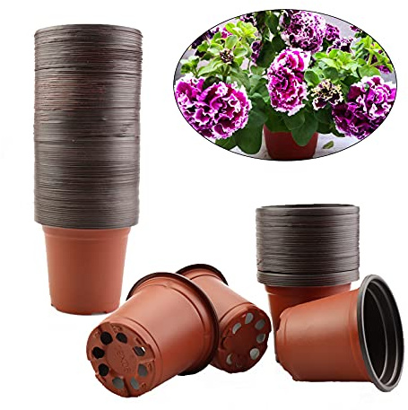 Taasmoog Kunststoff Blumentopf, 100 Stück Anzucht Klein Anzuchttöpfe Blumenkübel Plastik Pflanzcontainer für Gartentöpfe zur Nachtopfen von Sukkulenten und kleinen Pflanzen(9cm)