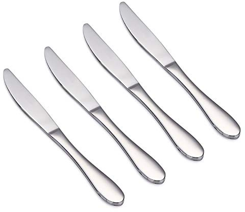 VANRA Kinder Messer 4 Jahre Essmesser Set, Edelstahl Kinderbesteck Steakmesser für Mädchen Junge,4 Stück Messer für Kinder ab 3 Jahren,Sliber