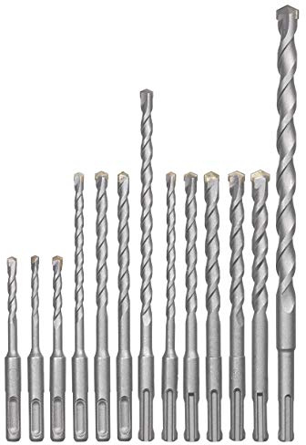 kwb 12-tlg. SDS-Plus Hammerbohrer-Set, 260 / 210 / 160 / 110 mm | Für Stein und Beton |für Bohrmaschine und Bohrhämmer | im stabilen Kunststoffkoffer