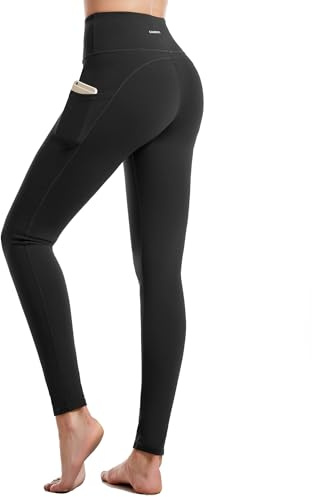 CAMBIVO Sport Leggings Damen Lang, Sporthose Damen High Waist Leggings mit Handytasche, Sport Leggins Yogahose Tights Blickdicht für Sport, Freizeit, Fitness